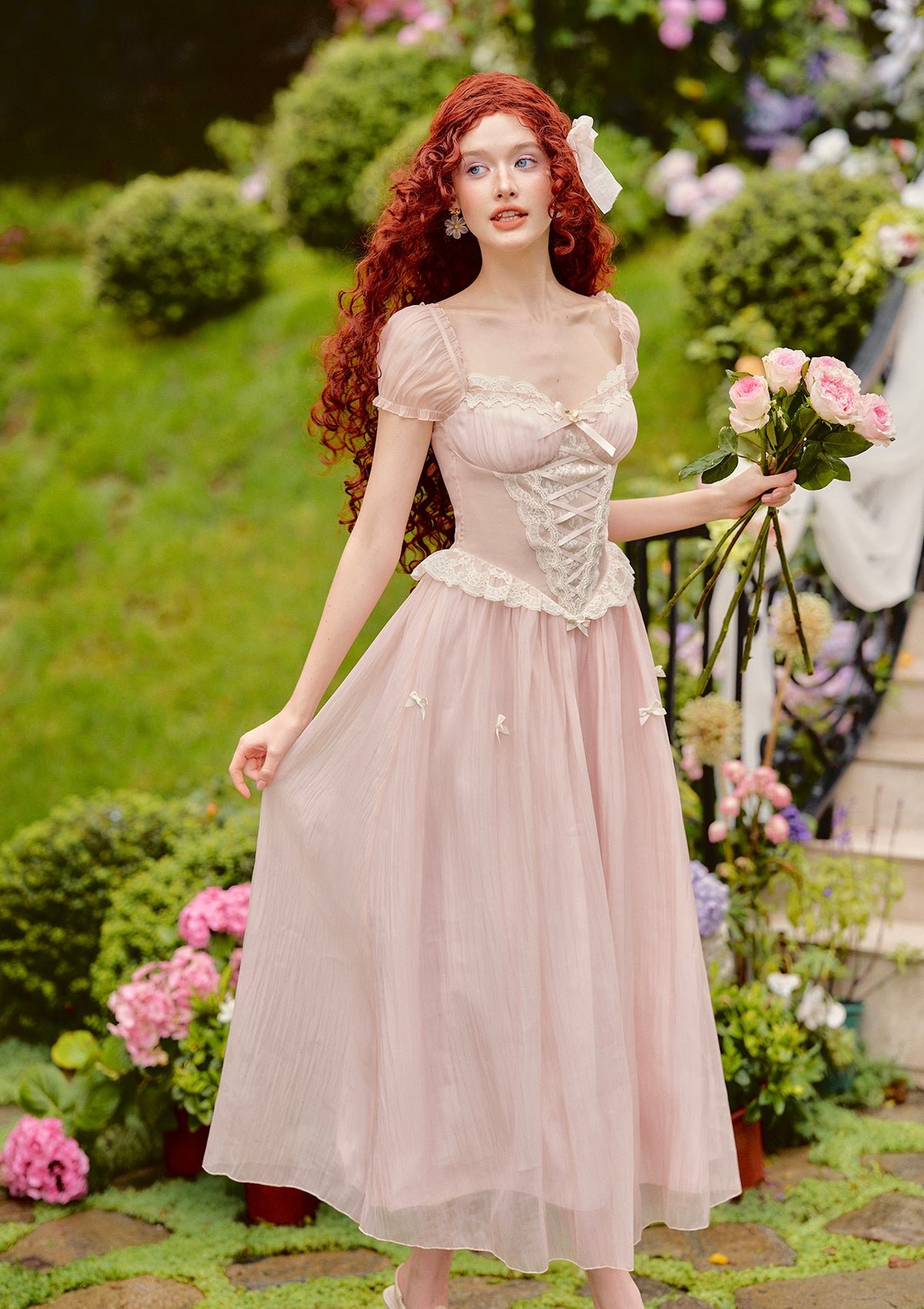 20250509Lacemade_F_00158 Pink Mist Fairy Corset Dress - Image 1